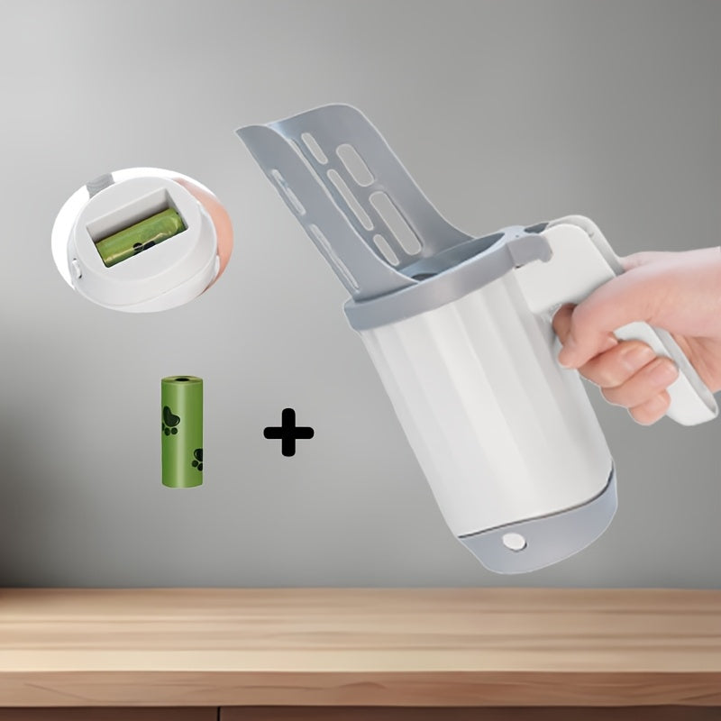 TEMU Large Capacity Mess-free Cat Litter Scooper With Bag For Large & Multiple Cats, Spill-proof Litter Box Scooper With Scoop Holder