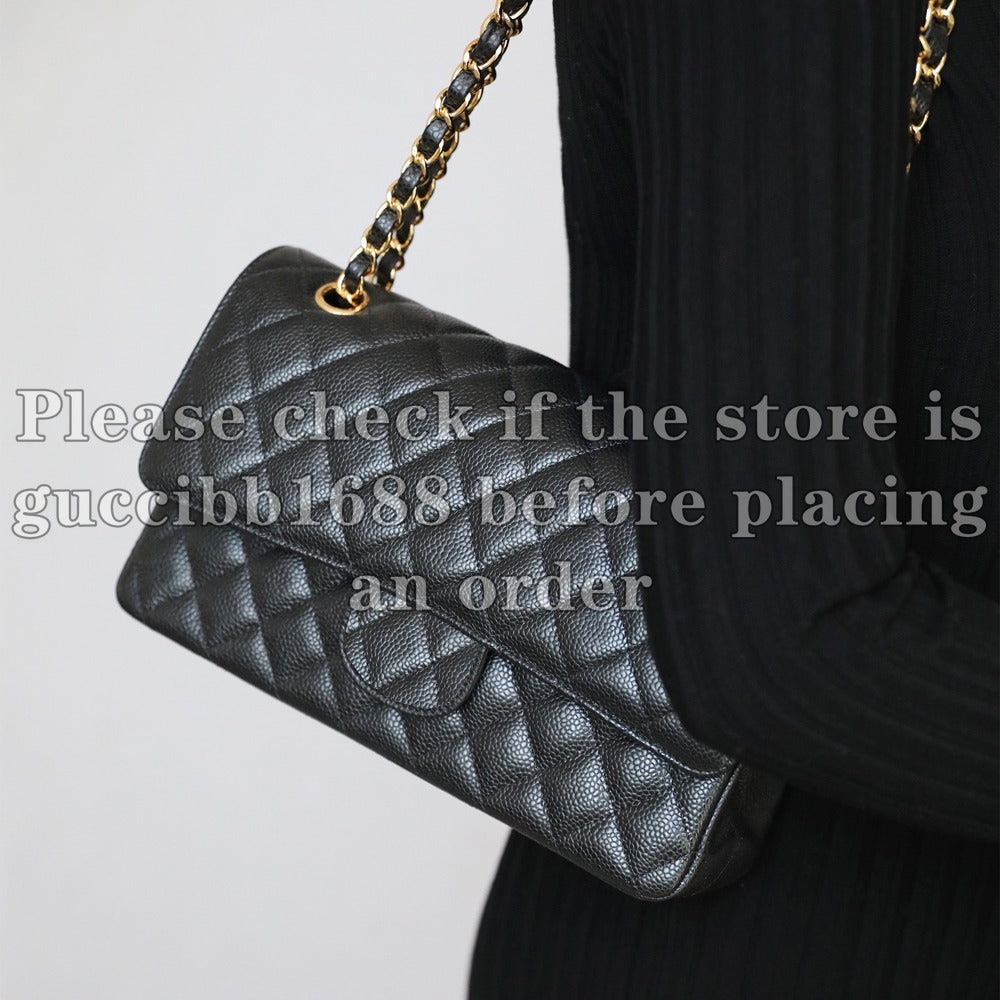 12A Definite Mirror Quality Designer Double Flap Bag for Woman 25cm Medium Quilted Bags Classic Flap Handbags Caviar Lambskin Crossbody Purse Should