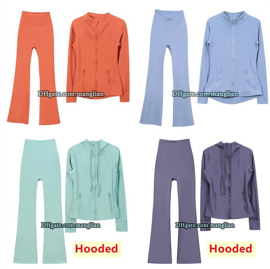 Women 2 Piece Yoga Set Zip Up Jacket And Flared Pants Stylish Activewear For Yoga Pilates Running Everyday Fitness Kit Breathable Fabric Workout Out