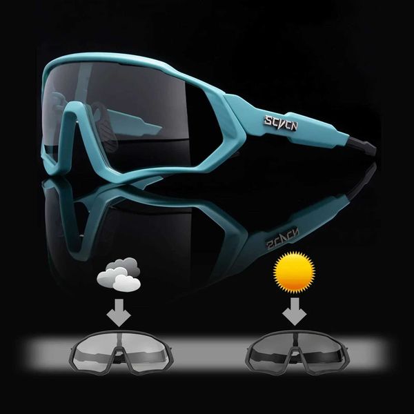 Photochric Cycling Suns Sports Outdoor Running Drving es Road MTB Bicicleta óculos de segurança UV400 Eyewear CyclingC250116