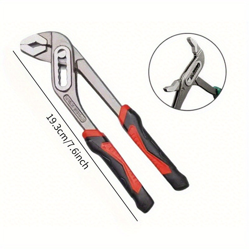 TEMU Heavy-duty Adjustable Water Pump Pliers With Large Opening - Multi-functional Pipe Wrench, Channel Locks, Non-slip Grip - For Plumbing,