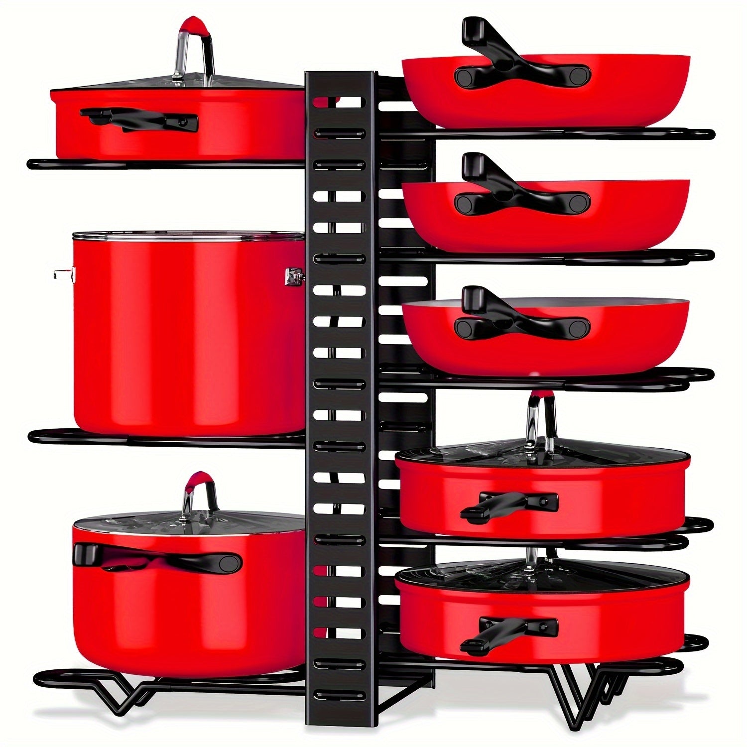 TEMU Pot Organizer Rack 8 Tiers Pots And Pans Organizer, Pot Lid Organizer For Kitchen Cabinet Cookware Organizers And Storage