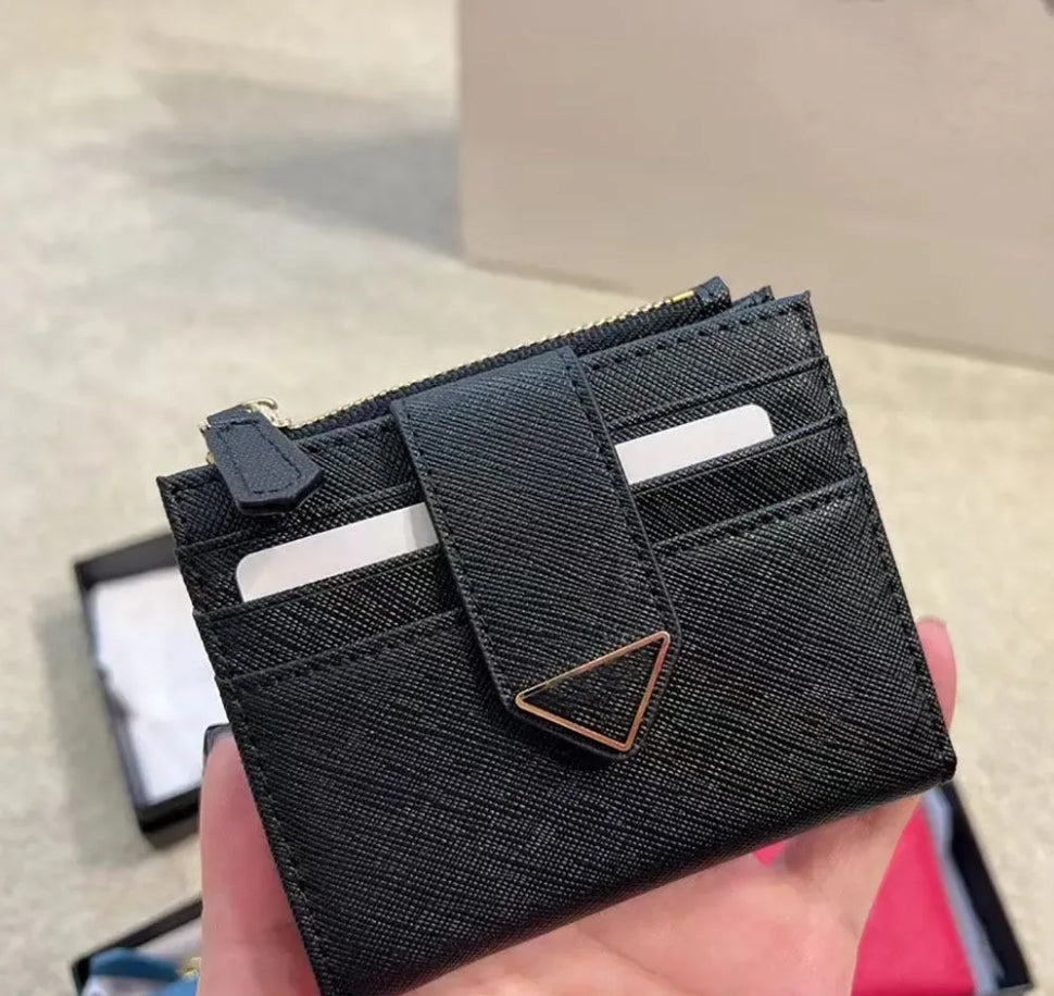 Designer leather Stylish Men Folding Long zipper triangle Wallets Purse Card Holder Notes Money Purses With Box Flip Wallet Multiple styles AA1888