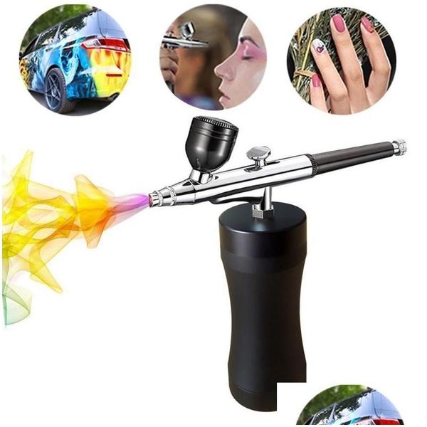 Professional Spray Guns Rechargeable Portable Airbrush Kit Wireless Air Compressor Gun Makeup Art Nail Cake Temporary Tattoo Hine Dr Dhh53