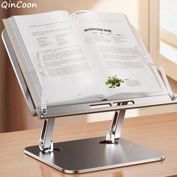 Desk Drawer Organizers Adjustable Aluminum Book Stand Multi Heights Angles Cookbook Bracket Reading Holder for Office Kitchen School Laptop