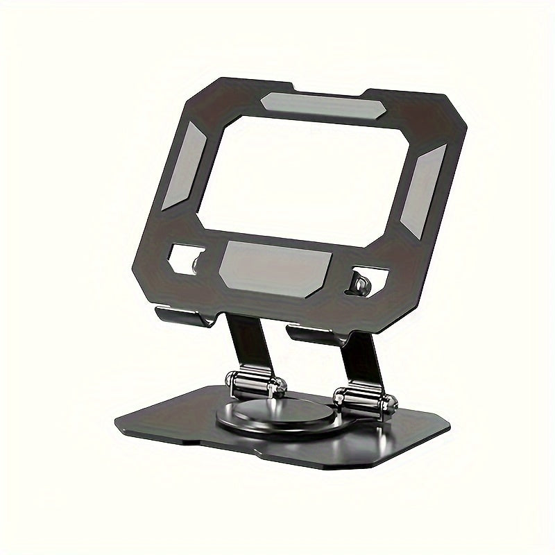 TEMU Multi Functional Metal Tablet Holder - Foldable And 360 ° Rotatable, Suitable For Desktop Use, Compatible With Mobile Phones And Tablets