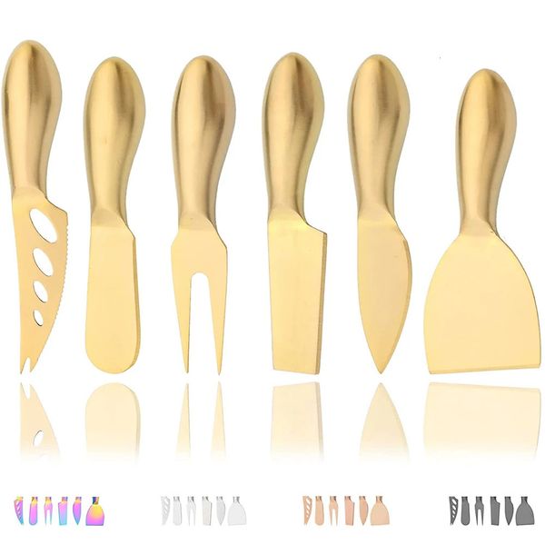 6Pcs Quality Gold Mini Knife Retro Style Baking Tools Multi Functional Purpose Stainless Steel Cheese Cutlery Kitchen Gadgets 241127