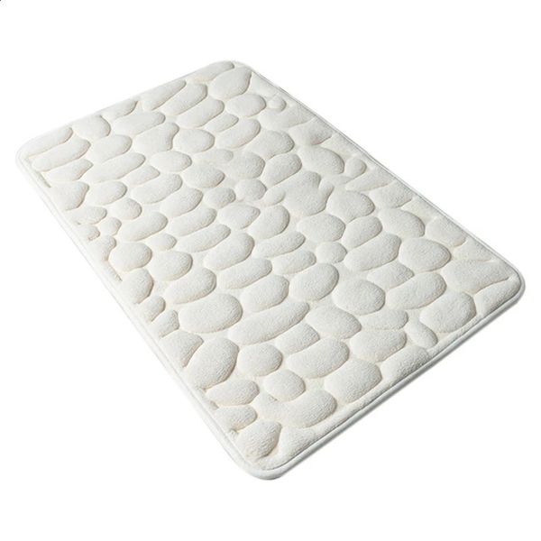Inyahome White Memory Foam Bathroom Rug Non-Slip Bath Mat Soft Absorbent Bathroom Carpet Machine Washable Large Bath Runner 241223