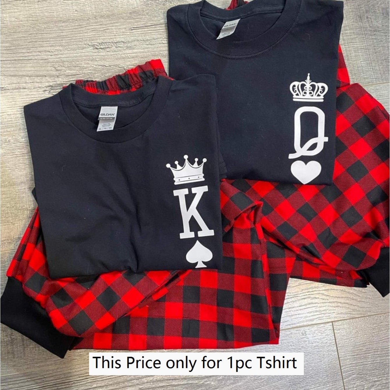 TEMU 1pc Crown Print Cotton T-shirt, Casual Crew Neck Short Sleeve Tee, Heat Transfer Printed Couples Matching Shirt For Valentine's Day Gift, Casual