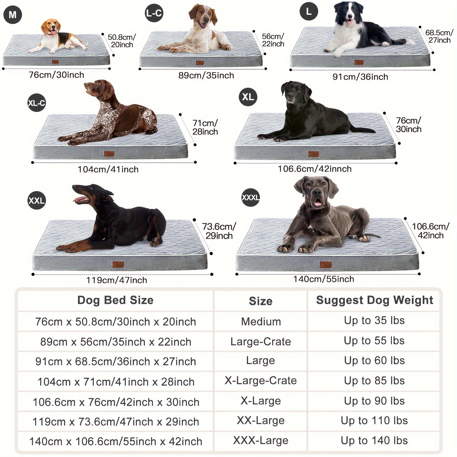 TEMU Orthopedic Dog Bed For Medium And Large Dogs, Extra Large Dog Bed With Removable Washable Cover And Non-slip Bottom, Egg Enclosure Foam Pet