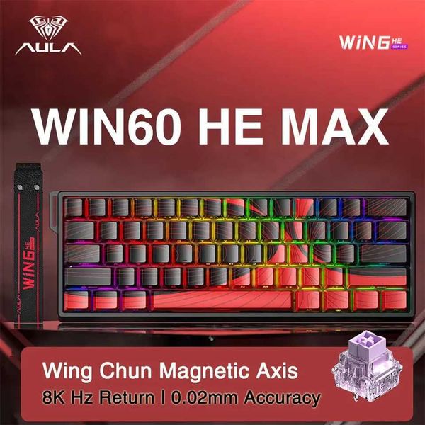 Keyboards AULA WIN60 WIN68 HE Esports Magnetic Switch Keyboard Rapid Trigger 8K Return RGB Hotswap 60% 68% Custom Game Keyboard z250209