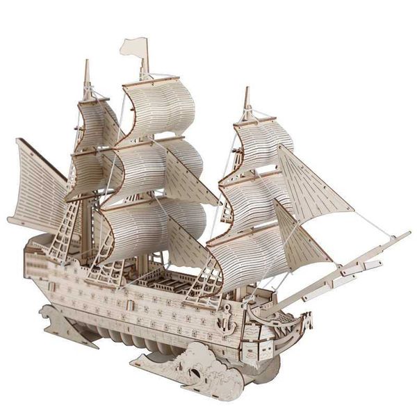 HMS Victory Ship Model Kit 3D Wooden Boat Puzzle British Sailing Ship Wood Toys For Children Adults Kids Party Games Gift Y240812