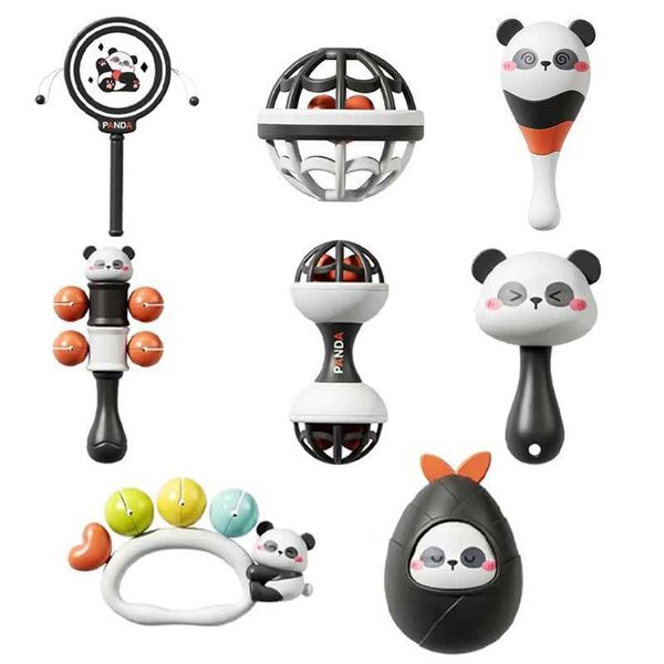 Baby Music Instruments Toy Montessori Rattle Ball Sand Hammer Black White Visual Stimulation Sensory Instrument Educational ToyC250121
