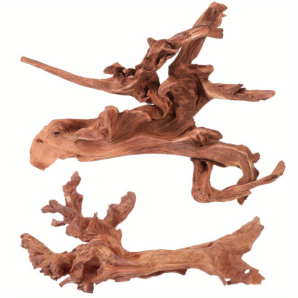 TEMU Natural Sunken Wood Aquarium Decoration For Fish Tank, Reptile Decoration, Size 9-14 Inches, 2pcs Per Pack