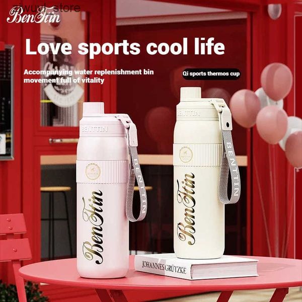 Mugs Benttin 24 oz large capacity water bottle various styles vacuum cup stainless steel juice milk tea cart cup gifts L240910