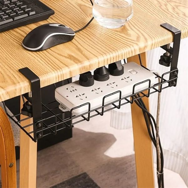 Sob armazenamento de mesa, gestão de cabos de metal rack bandeja de gabinete em casa Wire Non Purched Kitchen Storage Acessórios 240902 WW