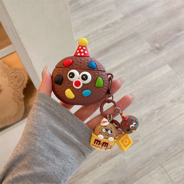 ddmygifts Chocolate Biscuits Suitable for Pro2 Bluetooth Wireless Earphone Cover 1-2-3 Generation Silicone Cute A
