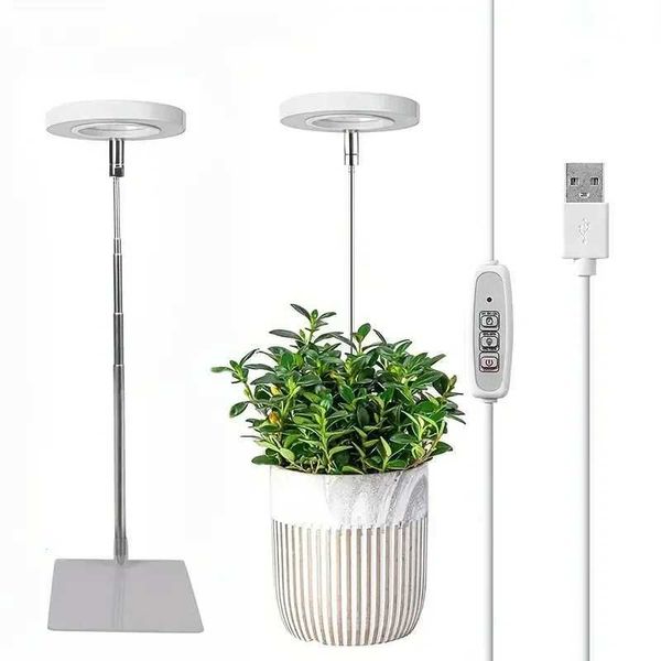LED Ring Grow Light Full Spectrum Growing Lamp with Auto On-Off Timer Height Adjustable Dimmable Growth Lights for Indoor Plants Y240816