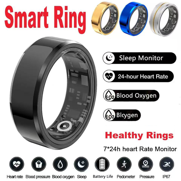 Smart Ring Military Grade Ceramic Health Monitoring Heart Rate Blood Oxygen Sleep Recording Sports Tracker IP68 Waterproof Muti-sport Modes