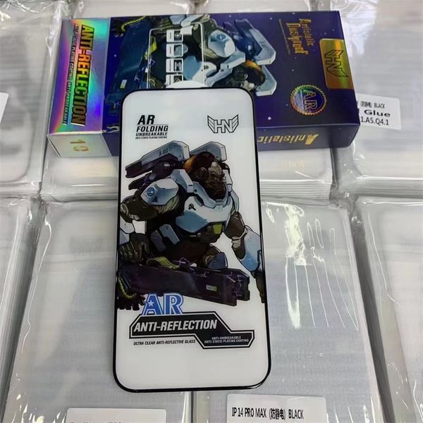 ESD Anti-static Antistatic Dust Big Curved 9h Ar Plating Anti-reflection Coating Tempered Glass Screen Protector For Iphone 12 13 14 15 16 P