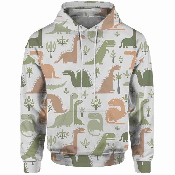 Cartoon Dinosaur Sweatshirt Hooded Sweatshirt With 3D Digital Printing Comfortable and Cute Official Website Y2k HoodiesXJ240812