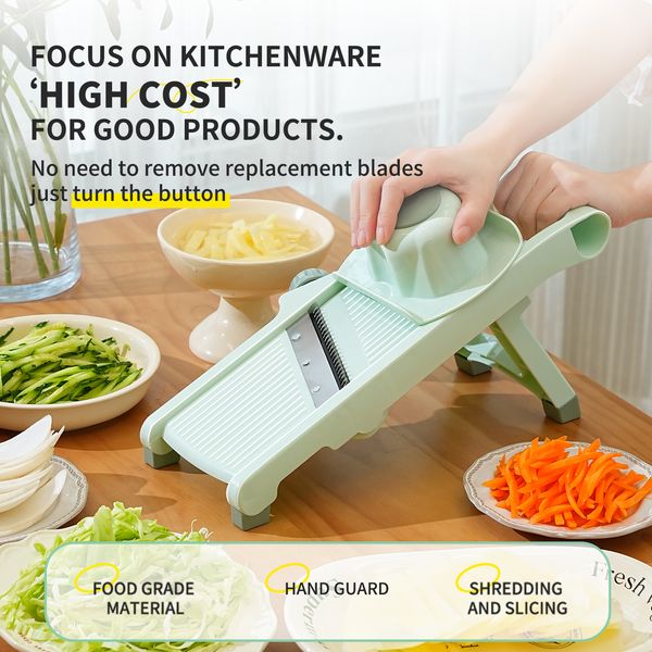 Collapsible multi-function vegetable cutter potato shredder stainless steel scrubber