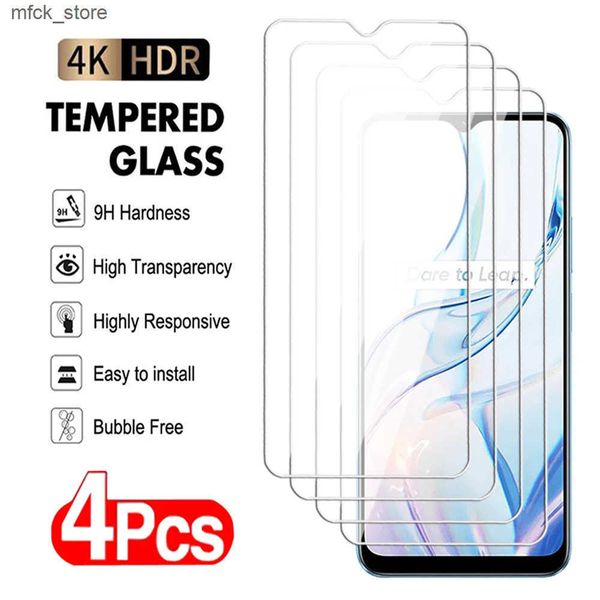 Cell Phone Protectors 4Pcs 9H Full Tempered Glass For Realme C55 C53 C51 C35 C33 C31 C30 C25 C21 C20 Screen Protector C25s C30s Protective g