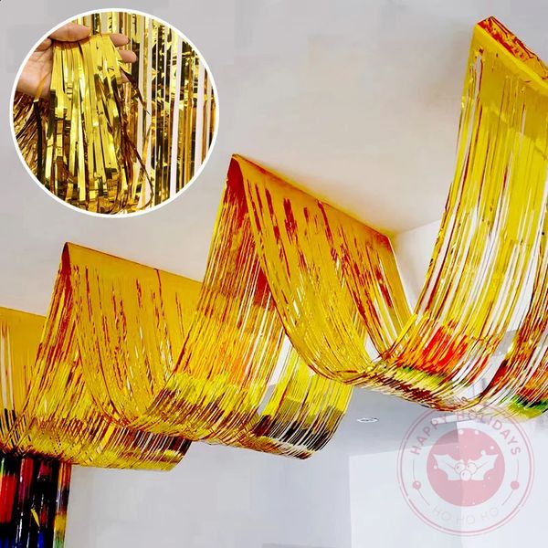 33cm 450cm 3 Folding Wave Scene Layout Wedding Celebration Colorful Bar Birthday Party Stage Decoration Rain Curtain 240905
