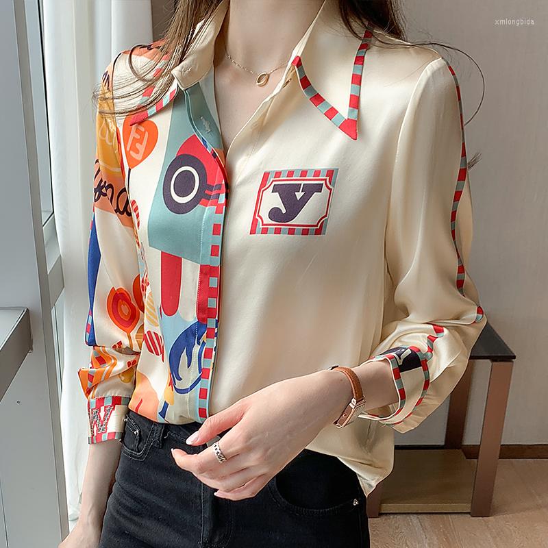 Women&#039;s Blouses Fashion OL Shirts Women&#039;s 2022 Summer Spring Casual Loose Long Sleeve Tops Blusas Mujer