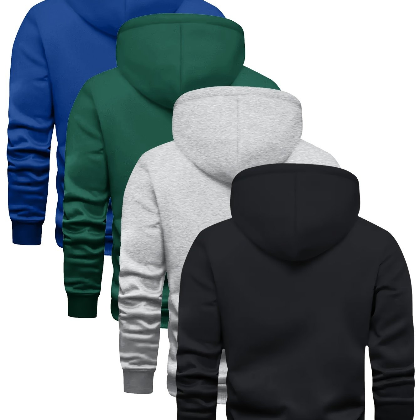 TEMU 4 Fashion Sudadera con capucha 2024 Hombre Versión ligera más aterciopelado Casual Sudadera con capucha de moda