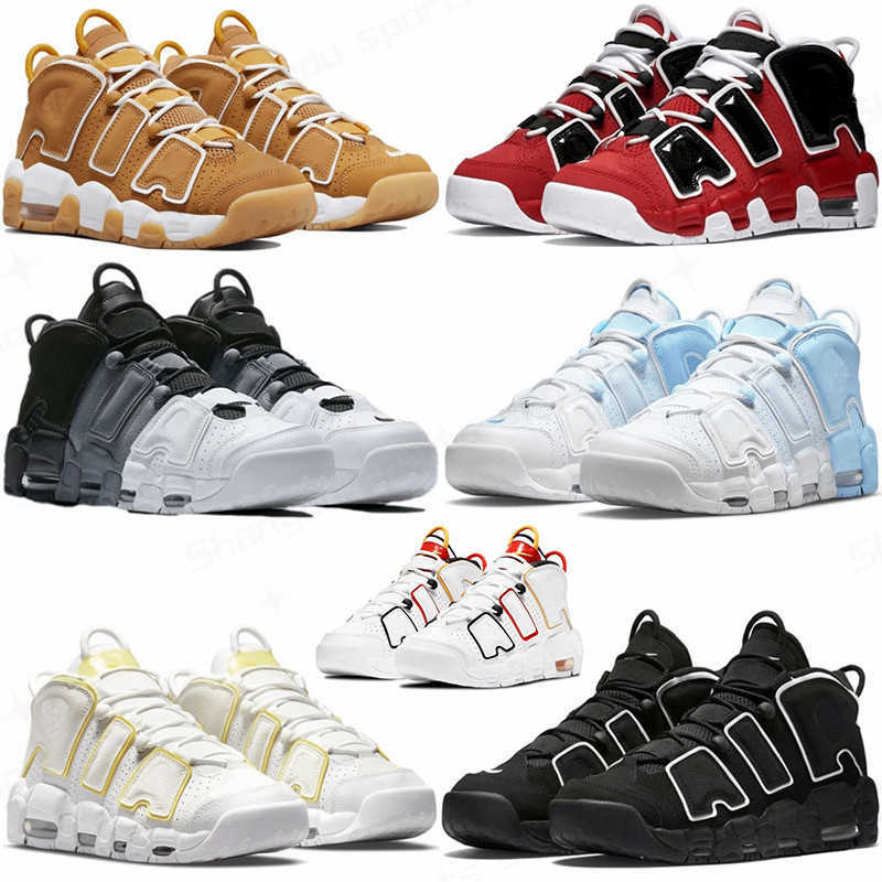 Original OG More Uptempos basketball shoes mens womens tempos scottie pippen Obsidian Black White Bulls Hoops Pack Red Multi-Color trainers sports s