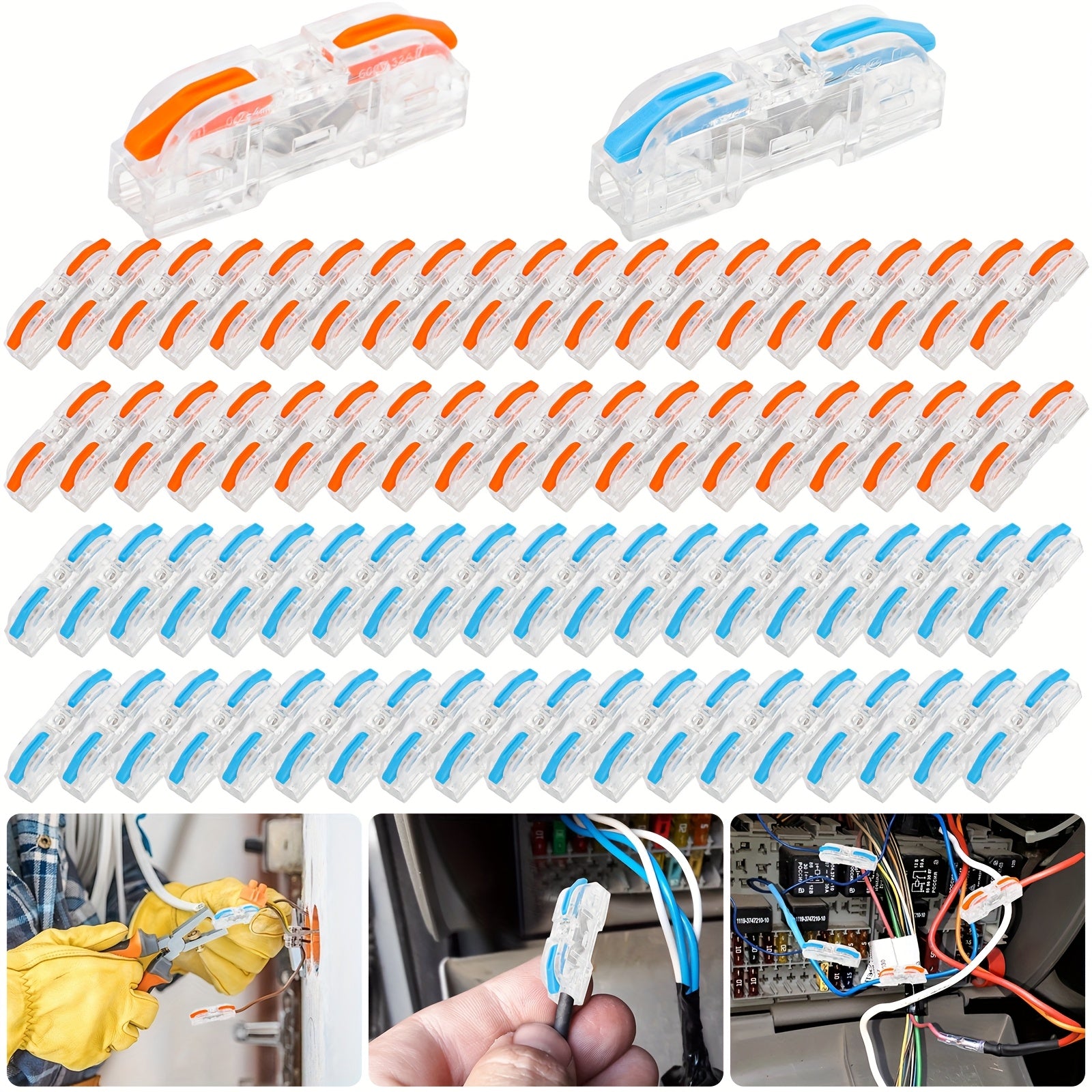 TEMU 80pcs Quick Connect Wire Connectors, Insulated Electrical Ends For Automotive And Diy Projects, Easy-to-use Crimp And Butt Connector Kit For
