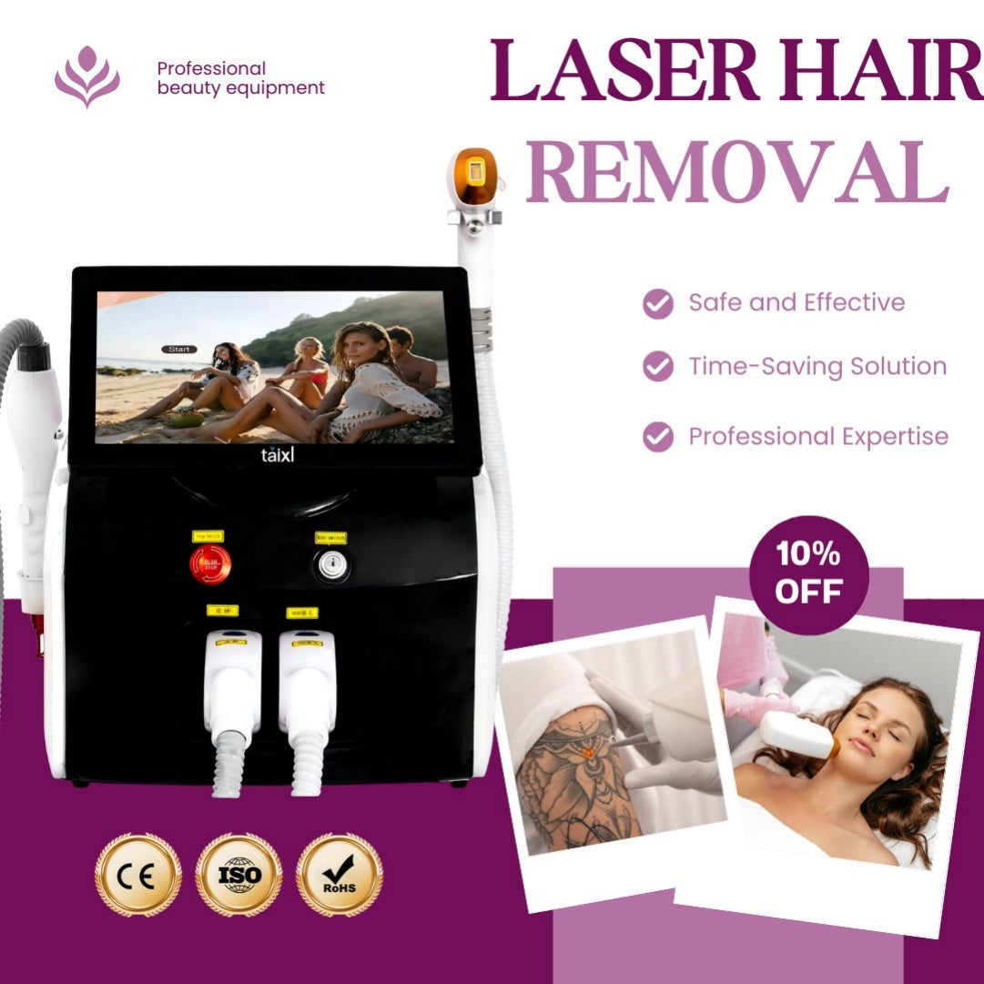 Ice Cooling Diode Laser Hair Removal and Picosecond Machine for Painless Beauty Treatments, Enhanced Comfort and Faster Recovery