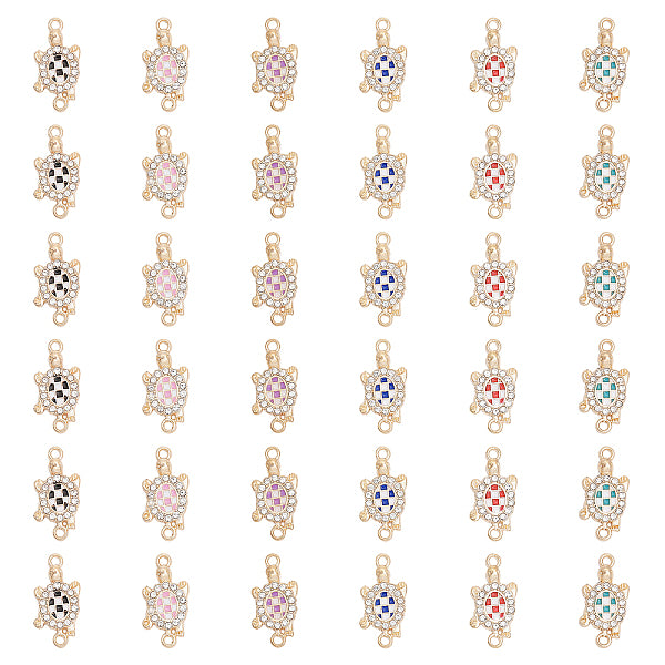 36 stücke 6 farben legierung emaille verbinder charms