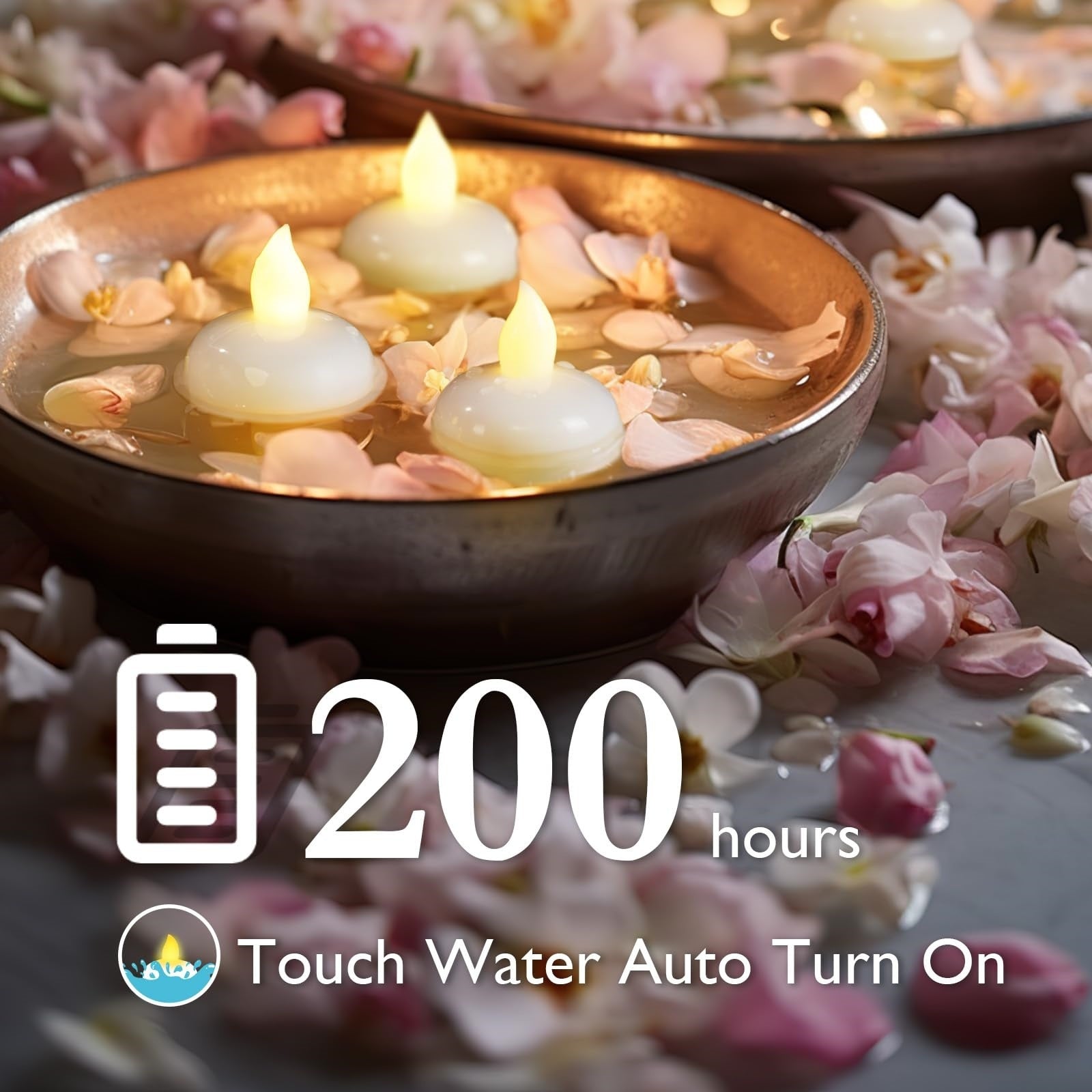 TEMU 24 Pcs Flameless Floating Tealights, Warm White Battery Flickering Led Tea Lights Candles - Wedding, Party, Centerpiece,