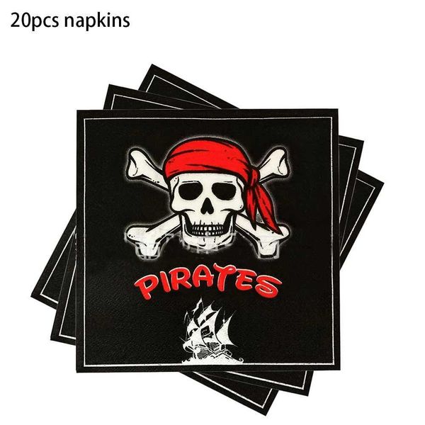 Banners Streamers Confetti Pirate party napkins plates cups Tablecloths Banner skull balloon kids Caribbean themed birthday decoration H2412