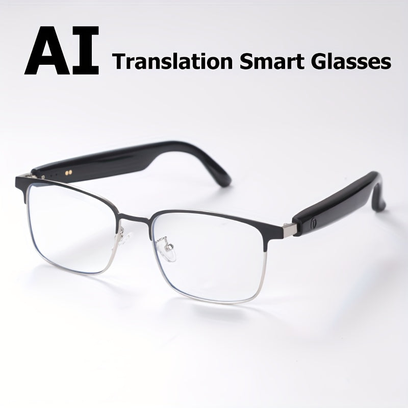TEMU Ai Translation Smart Glasses, Multifunctional Audio Glasses Support 130+language , Suitable For Men And Women, Built-in Microphone And Speaker,