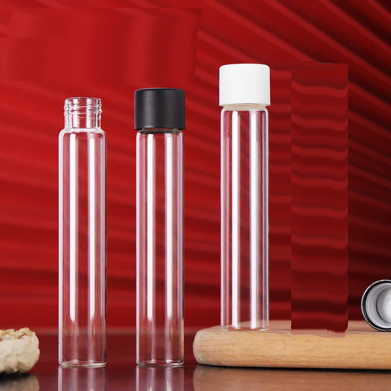 pre roll tube 120MM 115mm GLASS TUBE WITH CHILD RESISTANT BLACK CAP GLASS TUBES