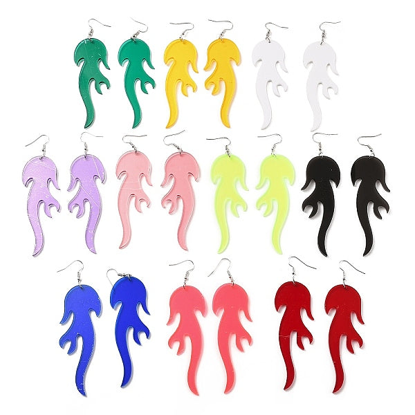 10 paire de boucles d'oreilles pendantes en acrylique 10 couleurs