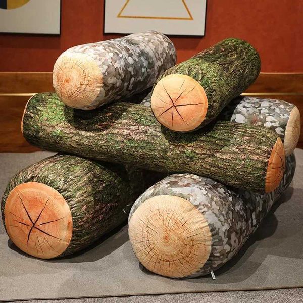 Plush Dolls Soft Lifelike Stump Plush Pillow Stuffed Wood Toy Big Tree Sofa Cushion Creative Room Decoration Great Christmas Birthday Gift z