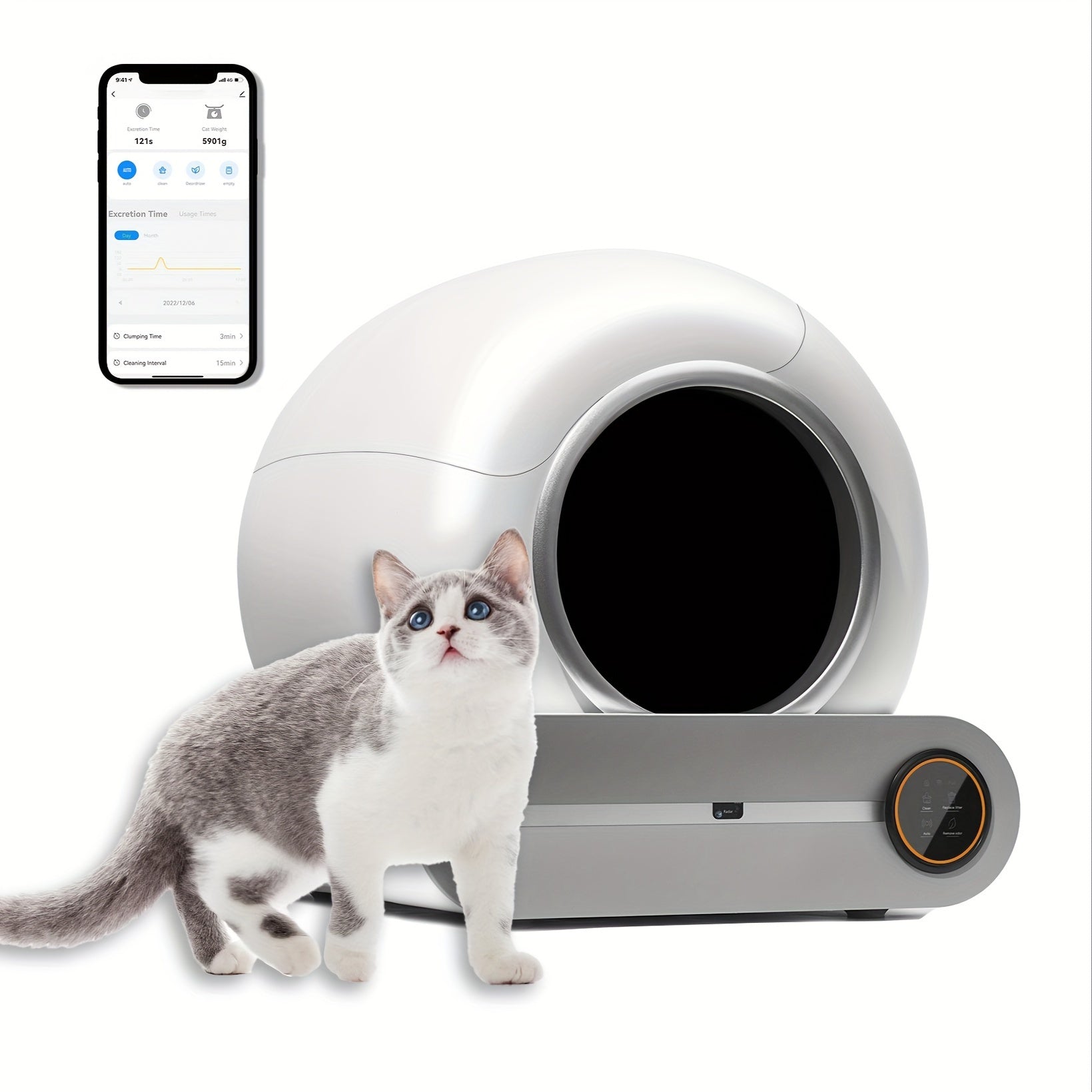 TEMU Self-cleaning Litter Box, Automatic Cat Litter Box, Suitable For 1-, Self-cleaning 65l+9l Large Capacity Cleaning Robot, App Control-odor