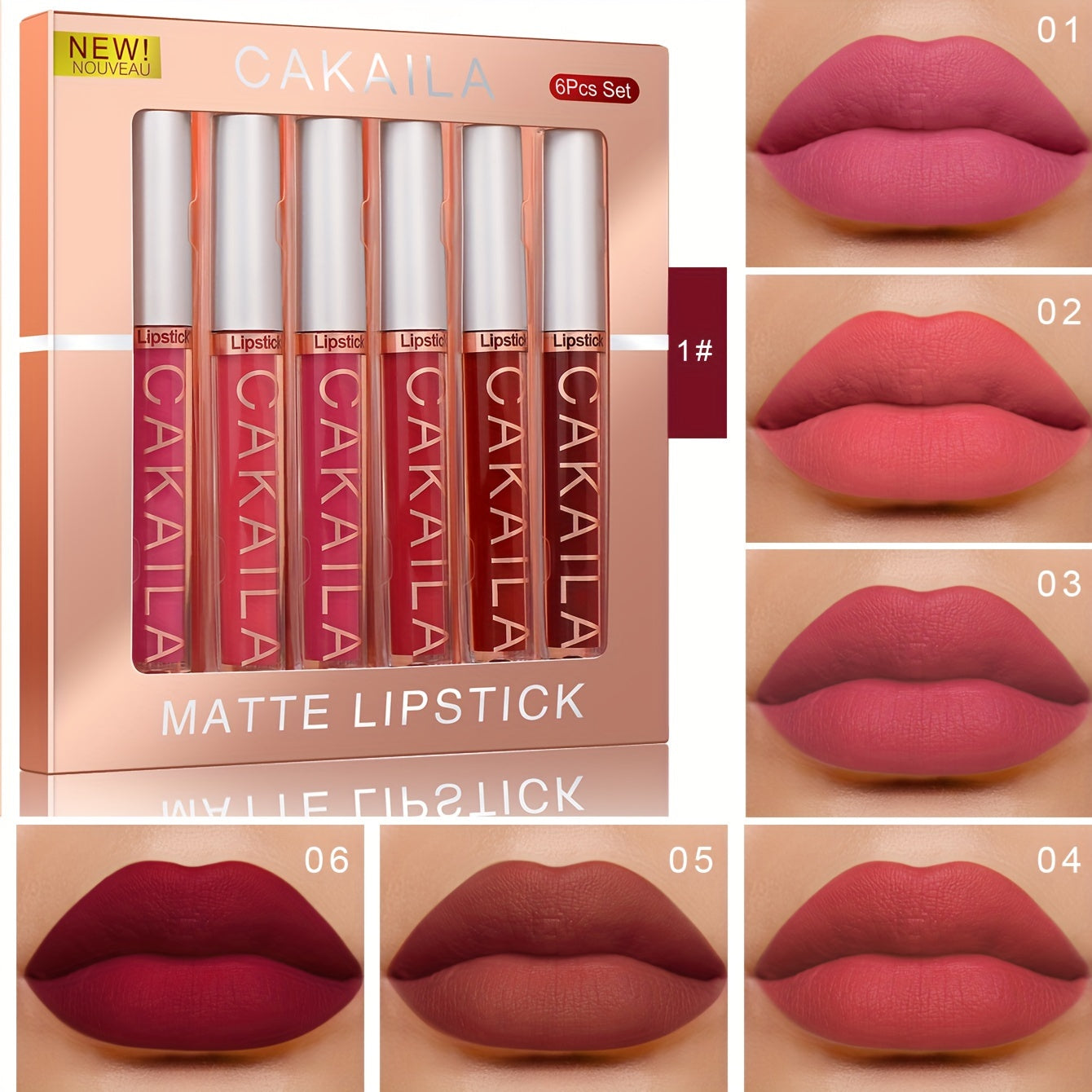 TEMU Valentine's Day Gift, 6 Waterproof Lip Liners And Lipstick Set Lasts Nude Dark Brown Matte Hours 24 Pens Lip Liner Mate 24 Horas Originales