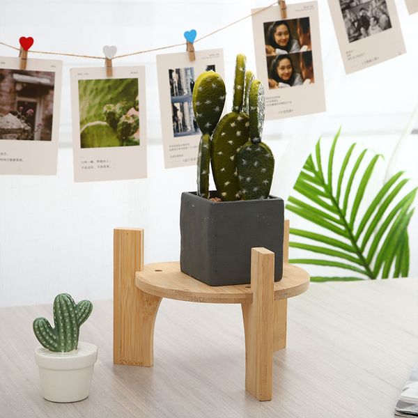 Price consultation Bedroom Furniture Bamboo and wood round base Glass bottle square base crafts decoration vase seat Support customization