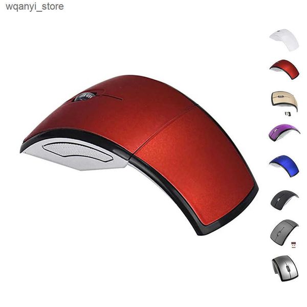 Mice Arc 2.4G Wireless Folding Mouse Cordless Mice USB Foldable Receivers Games Computer Laptop Accessory L240910 L0910