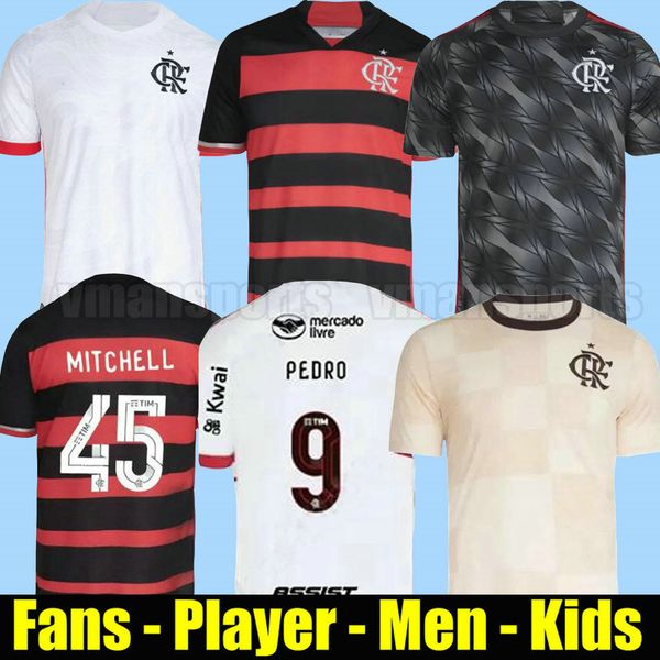 GABI FlamengoS soccer jersey 24 25 PEDRO DE LA CRUZ football shirts kids kit B.HENRIQUE GABI DE ARRASCAETA GERSON jersey men women kids play