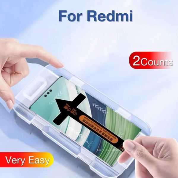 Cell Phone Screen Protectors 2Pcs for Redmi Note 13 14 Pro Plus + Red Mi Toughened Glass Screen Protector Protective with Install Kit CL2502