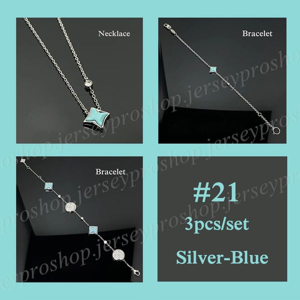 Premium Quality Women&#039;s Necklaces Bracelets Fashion Blue Flower Necklace Bracelet Gifts for Women with Gift Box