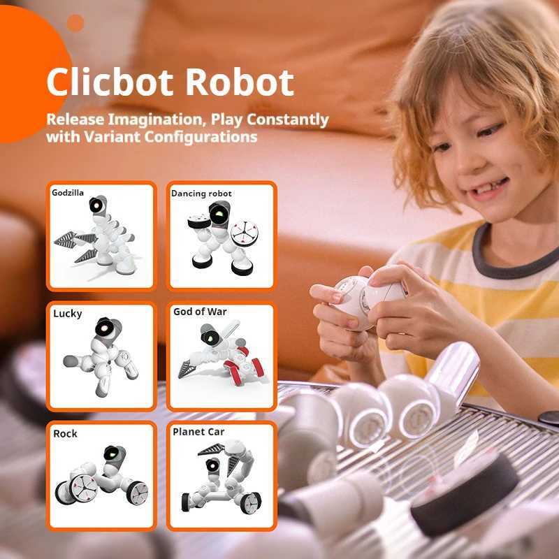 Electronics Robots ClicBot Robot Smart Programming Robot Module Splicing Electronic Automation Robots Dogs Adult Children Gifts Advanced-Master Set