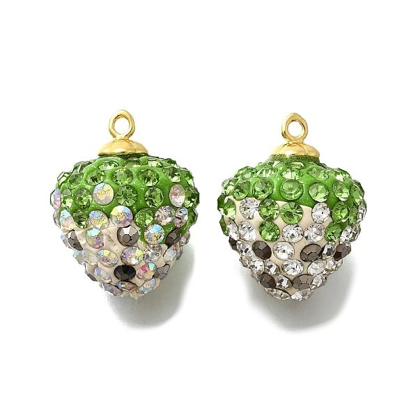 Rhinestone Clay Brass Pendants