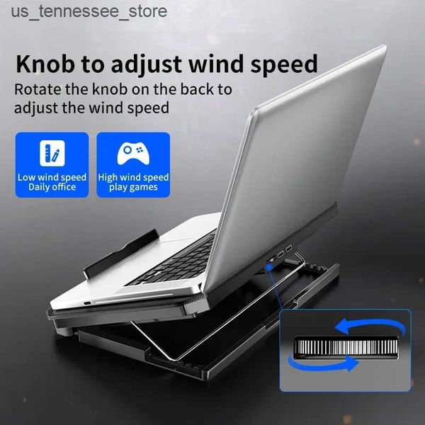 Laptop Cooling Pads Q100 17inch Gaming Laptop Cooler Fan Led Screen Two USB Port 2600RPM Laptop Cooling Pad Notebook Stand For Laptop fan co